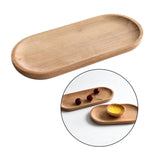Maxbell Oval Wooden Tea Tray Serving Table Plate Snacks Food Tea Storage 10x23cm
