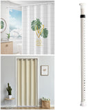 Maxbell Home Shower Curtain Rod Expandable Adjustable Tension New White 210-260cm