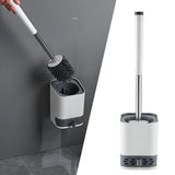 Toilet Brush with Plastic Quick-Dry Holder Wall Mounted & Standing Bathroom square base