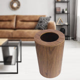 Maxbell  Garbage Can Solid Wood Waste Bin Round Kitchen Decorative Storage Baskets wood 1 hollow