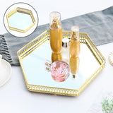 Maxbell Tray Serving Mirror Jewelry Dish Storage Display Tray Home Counter Decors Style4