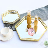 Maxbell Tray Serving Mirror Jewelry Dish Storage Display Tray Home Counter Decors Style4