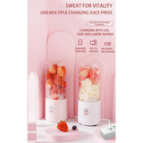 Maxbell Portable Blender USB Juicer Cup Fruit Mixing Rechargeable for Travel Pink