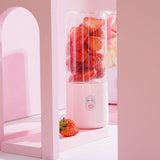 Maxbell Portable Blender USB Juicer Cup Fruit Mixing Rechargeable for Travel Pink