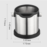 Maxbell Portable Coffee Knock Box Container Waste Bucket for Coffee Machine Non-Slip Silver