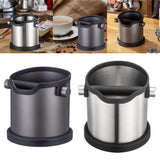 Maxbell Portable Coffee Knock Box Container Waste Bucket for Coffee Machine Non-Slip Silver