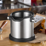 Maxbell Portable Coffee Knock Box Container Waste Bucket for Coffee Machine Non-Slip Silver