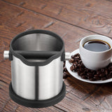 Maxbell Portable Coffee Knock Box Container Waste Bucket for Coffee Machine Non-Slip Silver