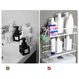 2 Tier Over Toilet Rack Shelf Space Saver Shower Unit Organizer White