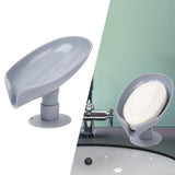 Soap Dish Suction Free Standing Bathroom Shower Suction Cup Grey