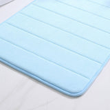 Absorbent Soft Memory Foam Bath Tub Mat Floor Rug Washable Non-Slip Blue