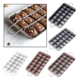 Maxbell 18 Holes Non Stick Brownie Pans with Dividers Steel Baking Pan Champagne