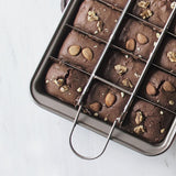 Maxbell 18 Holes Non Stick Brownie Pans with Dividers Steel Baking Pan Champagne