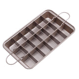 Maxbell 18 Holes Non Stick Brownie Pans with Dividers Steel Baking Pan Champagne