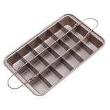 Maxbell 18 Holes Non Stick Brownie Pans with Dividers Steel Baking Pan Champagne