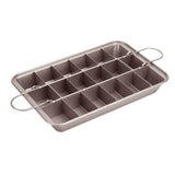 Maxbell 18 Holes Non Stick Brownie Pans with Dividers Steel Baking Pan Champagne