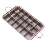Maxbell 18 Holes Non Stick Brownie Pans with Dividers Steel Baking Pan Champagne