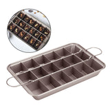 Maxbell 18 Holes Non Stick Brownie Pans with Dividers Steel Baking Pan Champagne