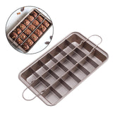 Maxbell 18 Holes Non Stick Brownie Pans with Dividers Steel Baking Pan Champagne