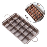 Maxbell 18 Holes Non Stick Brownie Pans with Dividers Steel Baking Pan Champagne
