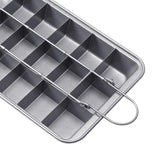 Maxbell 18 Holes Non Stick Brownie Pans with Dividers Steel Baking Pan Silver