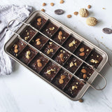Maxbell 18 Holes Non Stick Brownie Pans with Dividers Steel Baking Pan Silver