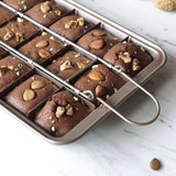 Maxbell 18 Holes Non Stick Brownie Pans with Dividers Steel Baking Pan Silver