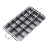 Maxbell 18 Holes Non Stick Brownie Pans with Dividers Steel Baking Pan Silver
