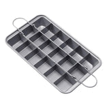 Maxbell 18 Holes Non Stick Brownie Pans with Dividers Steel Baking Pan Silver