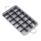 Maxbell 18 Holes Non Stick Brownie Pans with Dividers Steel Baking Pan Silver