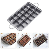 Maxbell 18 Holes Non Stick Brownie Pans with Dividers Steel Baking Pan Silver