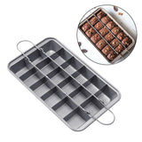 Maxbell 18 Holes Non Stick Brownie Pans with Dividers Steel Baking Pan Silver