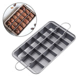 Maxbell 18 Holes Non Stick Brownie Pans with Dividers Steel Baking Pan Silver