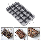 Maxbell 18 Holes Non Stick Brownie Pans with Dividers Steel Baking Pan Silver