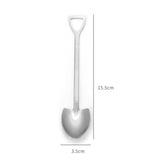 Maxbell Ice Cream Spoon Coffee Spoon Cutlery Shovel Shape Stirring Scoop Flatware point silver
