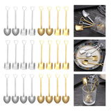Maxbell Ice Cream Spoon Coffee Spoon Cutlery Shovel Shape Stirring Scoop Flatware point silver