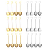 Maxbell Ice Cream Spoon Coffee Spoon Cutlery Shovel Shape Stirring Scoop Flatware point silver