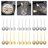 Maxbell Ice Cream Spoon Coffee Spoon Cutlery Shovel Shape Stirring Scoop Flatware point silver