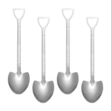 Maxbell Ice Cream Spoon Coffee Spoon Cutlery Shovel Shape Stirring Scoop Flatware point silver