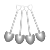 Maxbell Ice Cream Spoon Coffee Spoon Cutlery Shovel Shape Stirring Scoop Flatware point silver