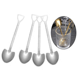 Maxbell Ice Cream Spoon Coffee Spoon Cutlery Shovel Shape Stirring Scoop Flatware point silver