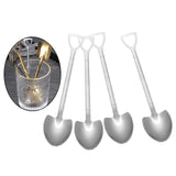 Maxbell Ice Cream Spoon Coffee Spoon Cutlery Shovel Shape Stirring Scoop Flatware point silver