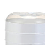 Maxbell Round Microwave Food Steamer BPA Free Heating Steamer White L 3 Tier