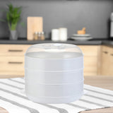 Maxbell Round Microwave Food Steamer BPA Free Heating Steamer White L 3 Tier