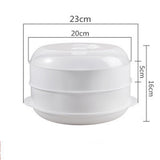 Maxbell Round Microwave Food Steamer BPA Free Heating Steamer White S 2 Tier