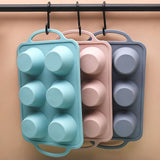 Maxbell 6 Holes Heat Resisting Nonstick Baking Molds Silicone Molds  Grey