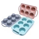 Maxbell 6 Holes Heat Resisting Nonstick Baking Molds Silicone Molds  Grey