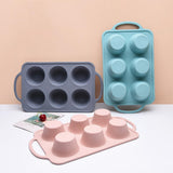 Maxbell 6 Holes Heat Resisting Nonstick Baking Molds Silicone Molds  Grey