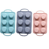 Maxbell 6 Holes Heat Resisting Nonstick Baking Molds Silicone Molds  Grey
