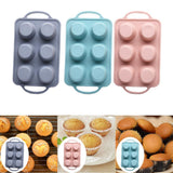 Maxbell 6 Holes Heat Resisting Nonstick Baking Molds Silicone Molds  Grey